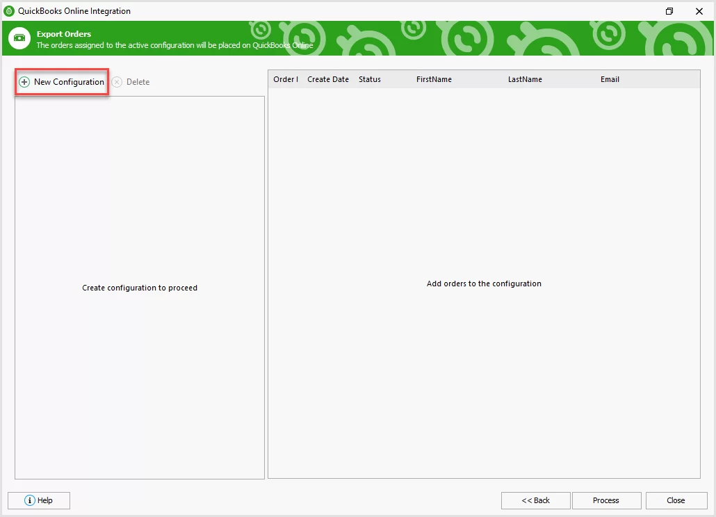 New Export Orders Configuration in QuickBooks Online Addon for WooCommerce