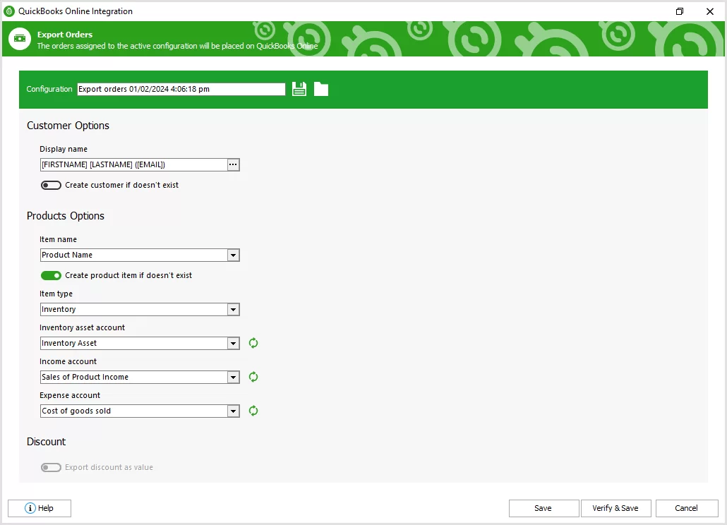 Product Options Settings During WooCommerce Order Export to QuickBooks Online