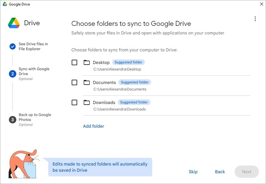 Folders Selection to Sync to Google Drive for WooCommerce Integration