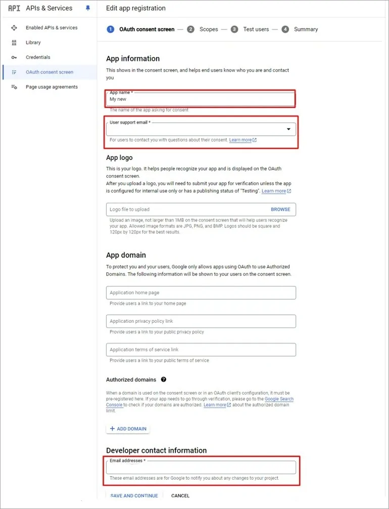 App and Developer Contact Information