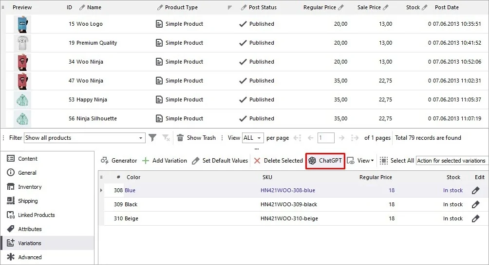 Variation Description Generator for WooCommerce