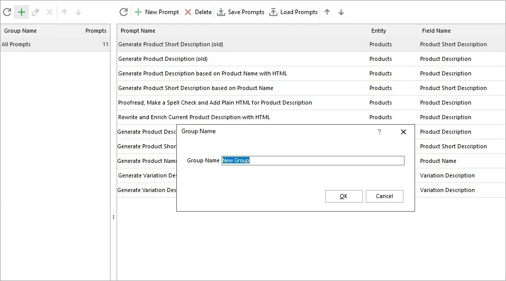 WooCommerce ChatGPT Prompt Groups