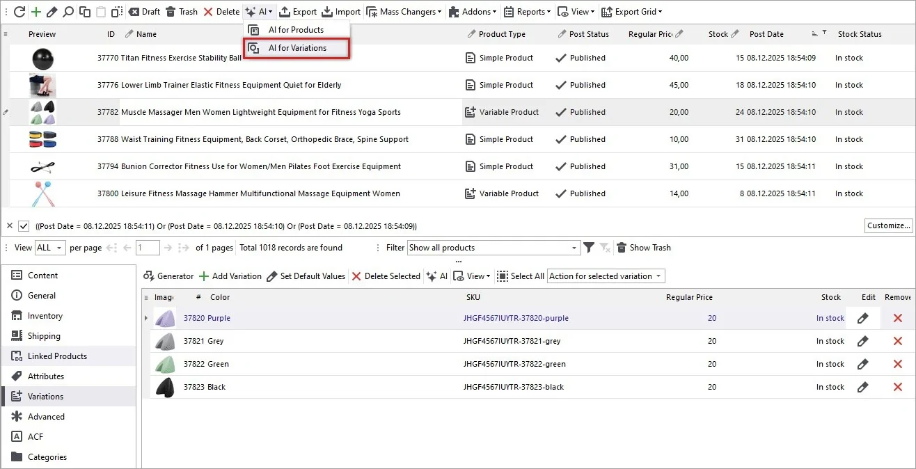 AI Button for WooCommerce Variation Description Generation with Gemini