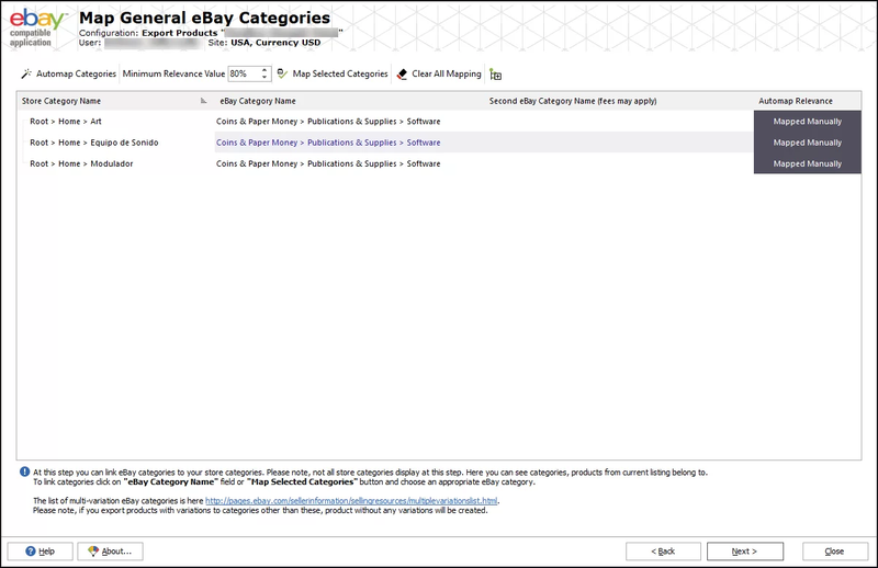 eBay Category Mapping