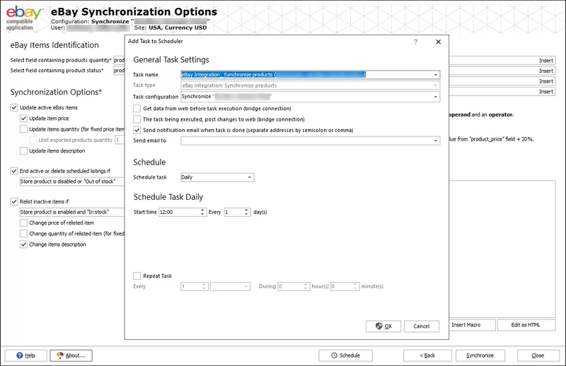 WooCommerce eBay Scheduled Products Synchronization