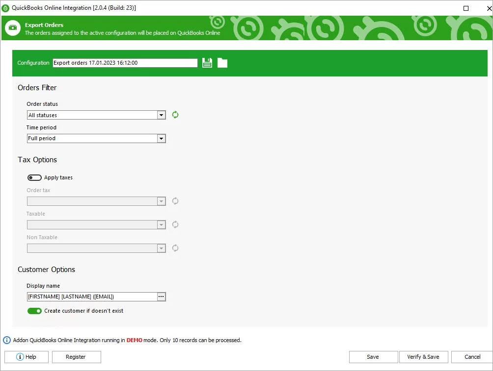 Export WooCommerce Orders to QuickBooks Online
