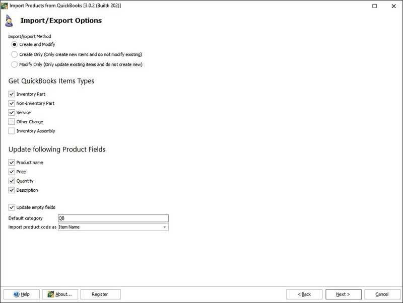 Import Product Options in QuickBooks Desktop