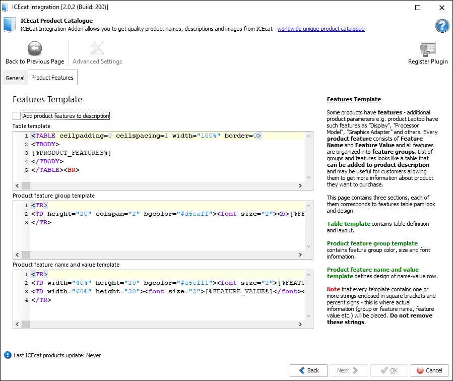 WooCommerce ICEcat Addon Features