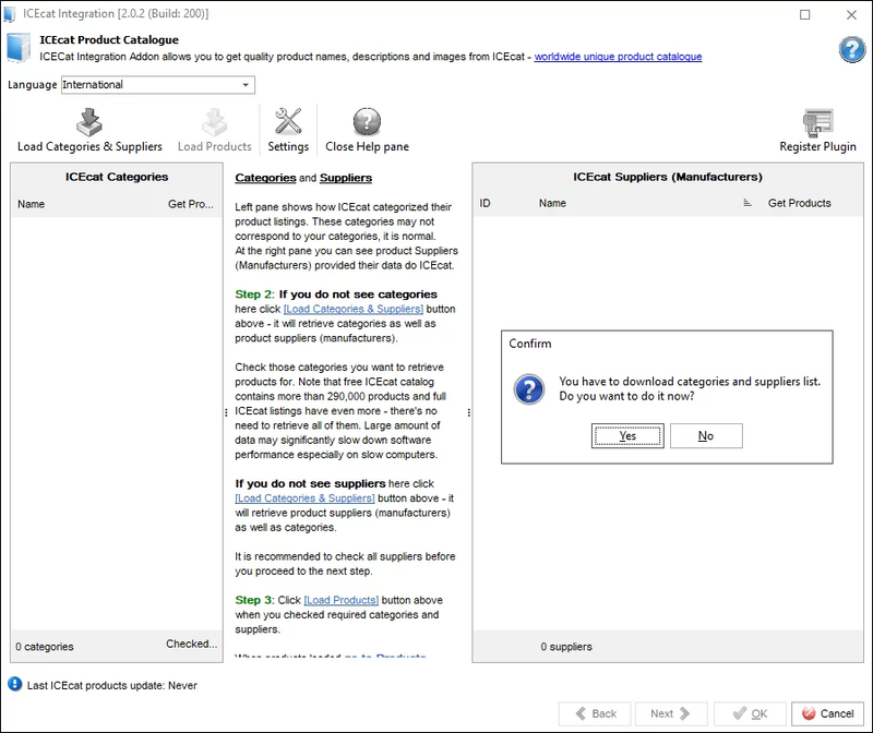 WooCommerce Categories and Suppliers List Download in ICEcat