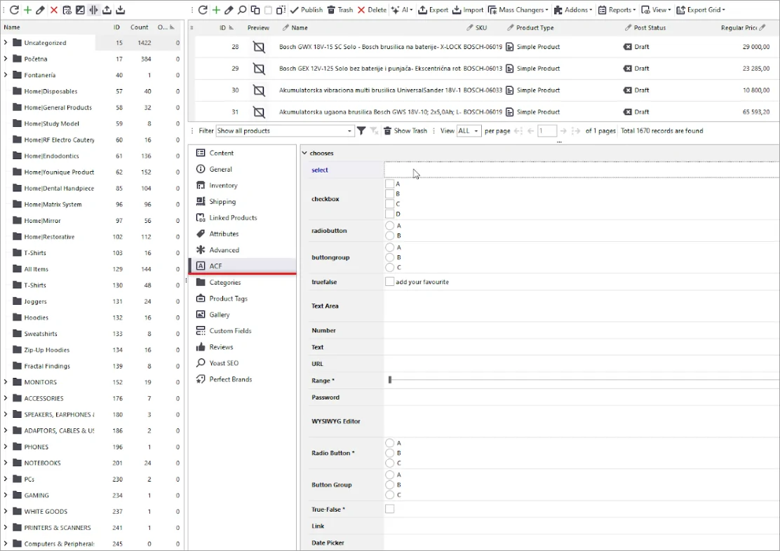ACF Support by WooCommerce Manager